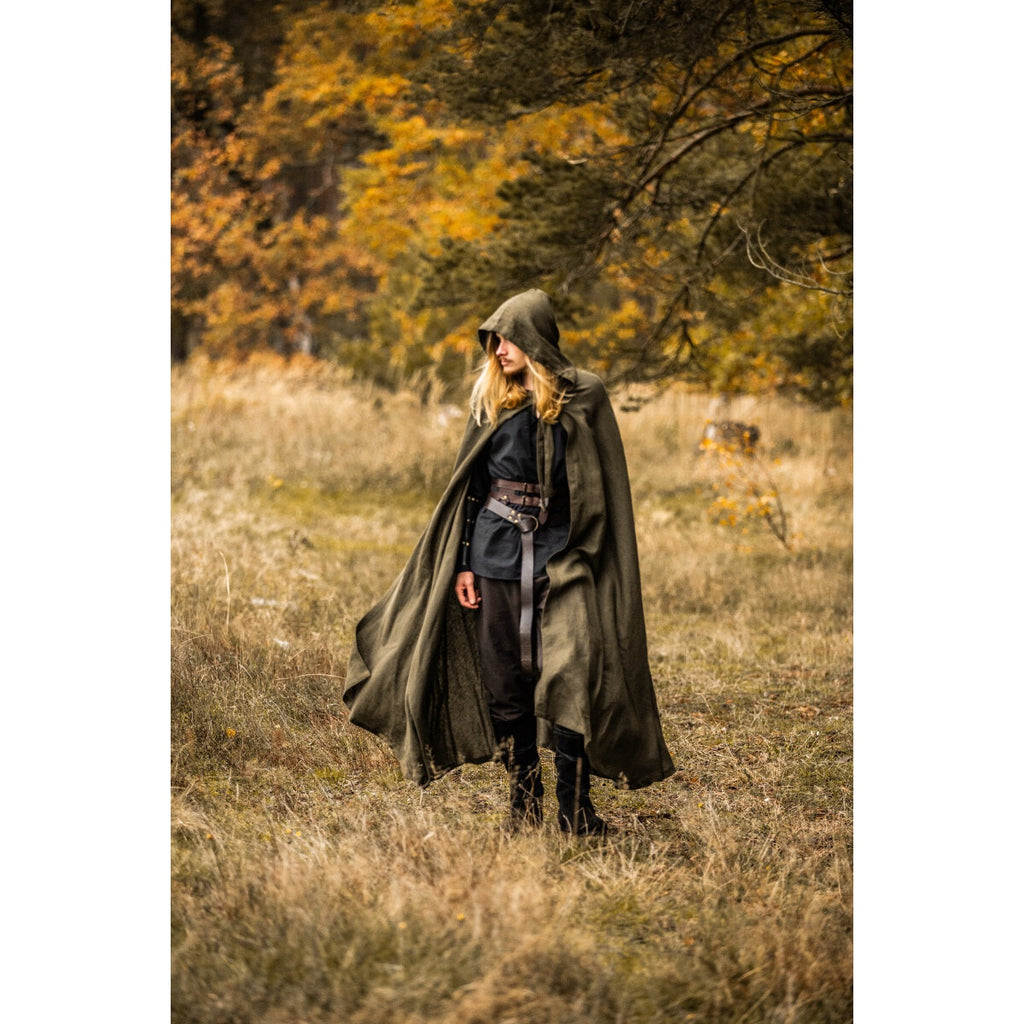 Image produit Cape médiévale en lin Mimir vert