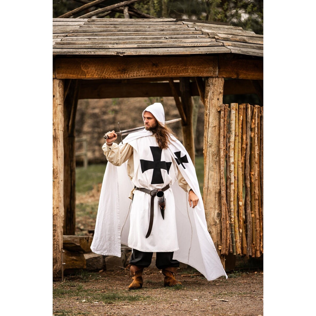 Immagine del prodotto Mantello medievale dei Cavalieri Templari Baldwin bianco-nero