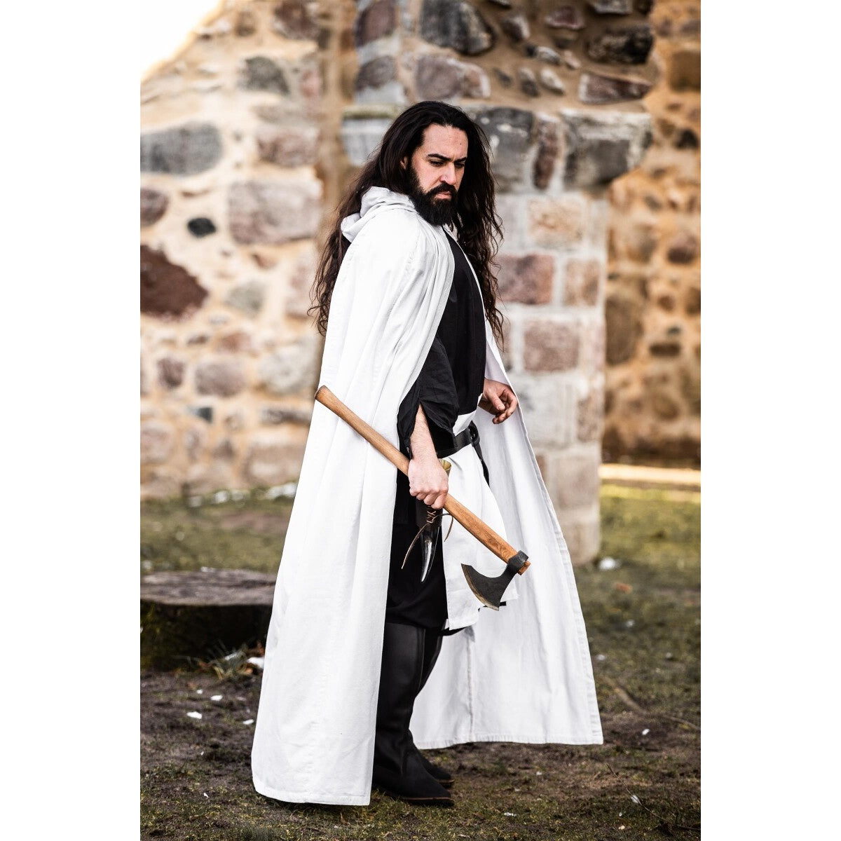 Immagine del prodotto Mantello medievale dei Cavalieri Templari Baldwin bianco-nero