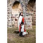 Image produit Cape médiévale du templier Arnulf blanc-rouge