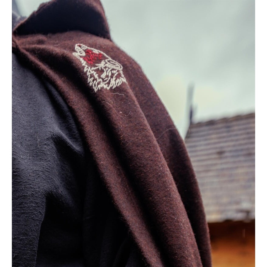 Product image Medieval Viking Cloak Alpha with Wolf Embroidery brown