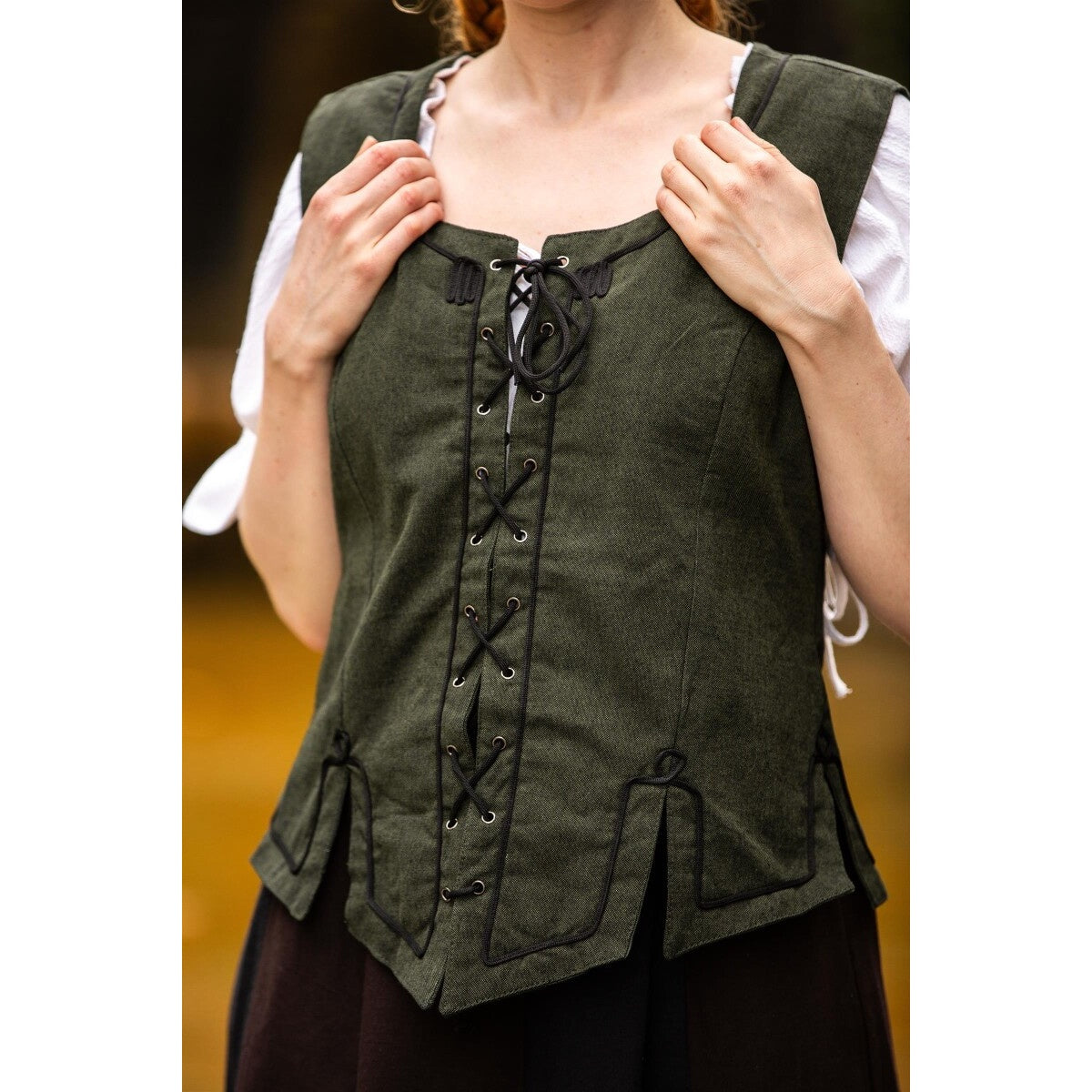 Image produit Gilet corset médiéval Selma vert