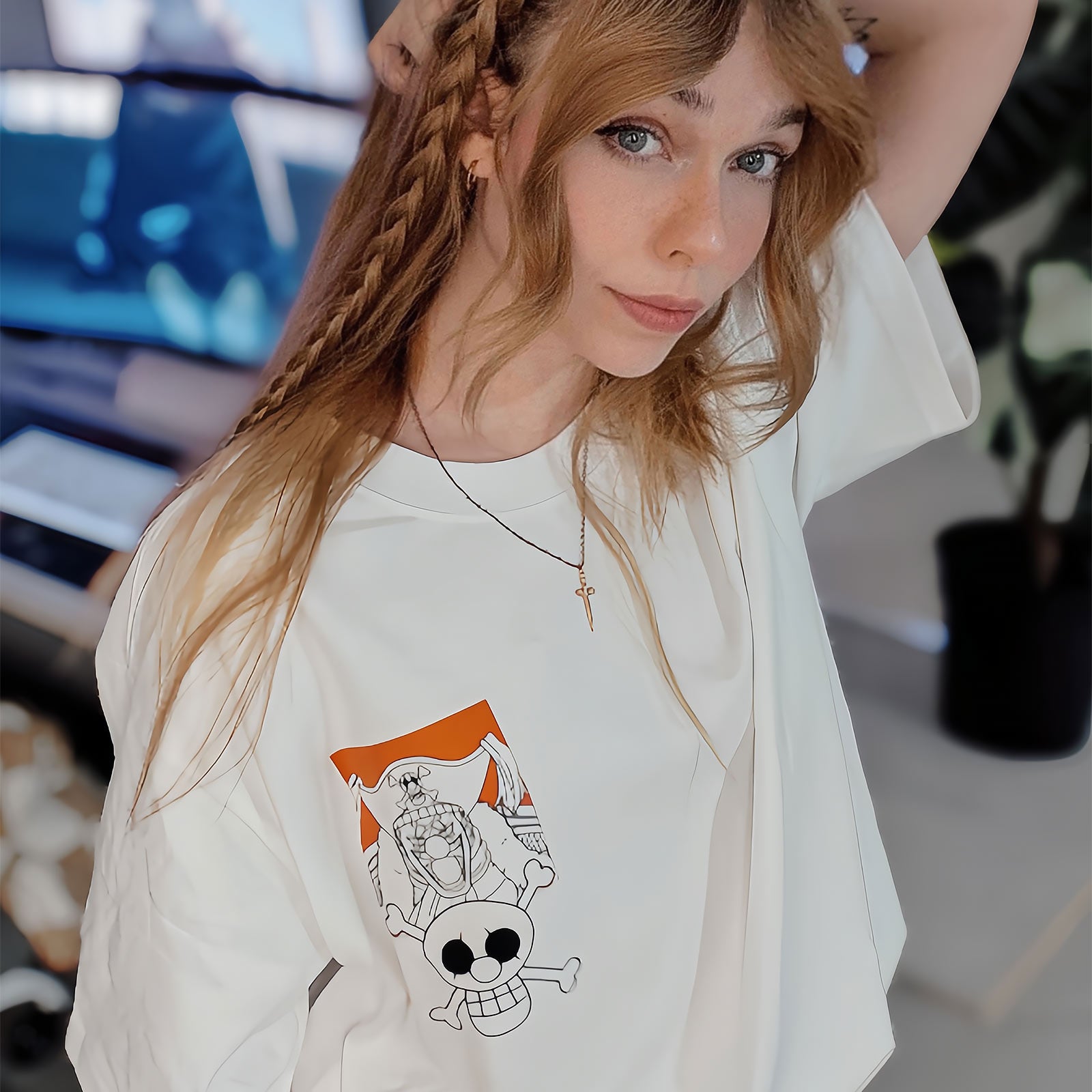 Immagine del prodotto One Piece - T-shirt oversize Buggy bianca