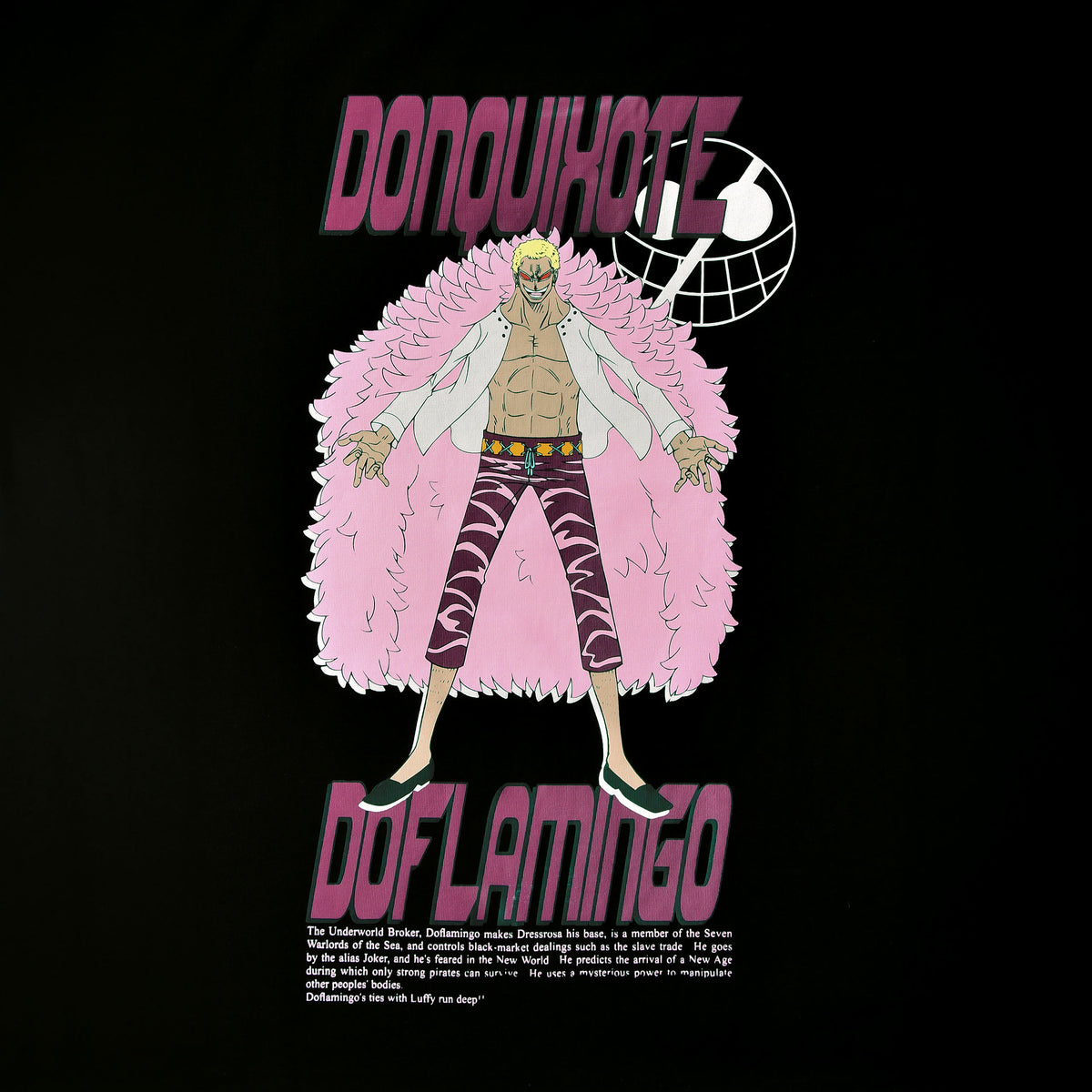 Produktbild One Piece - Don Quixote Doflamingo Oversize T-Shirt schwarz