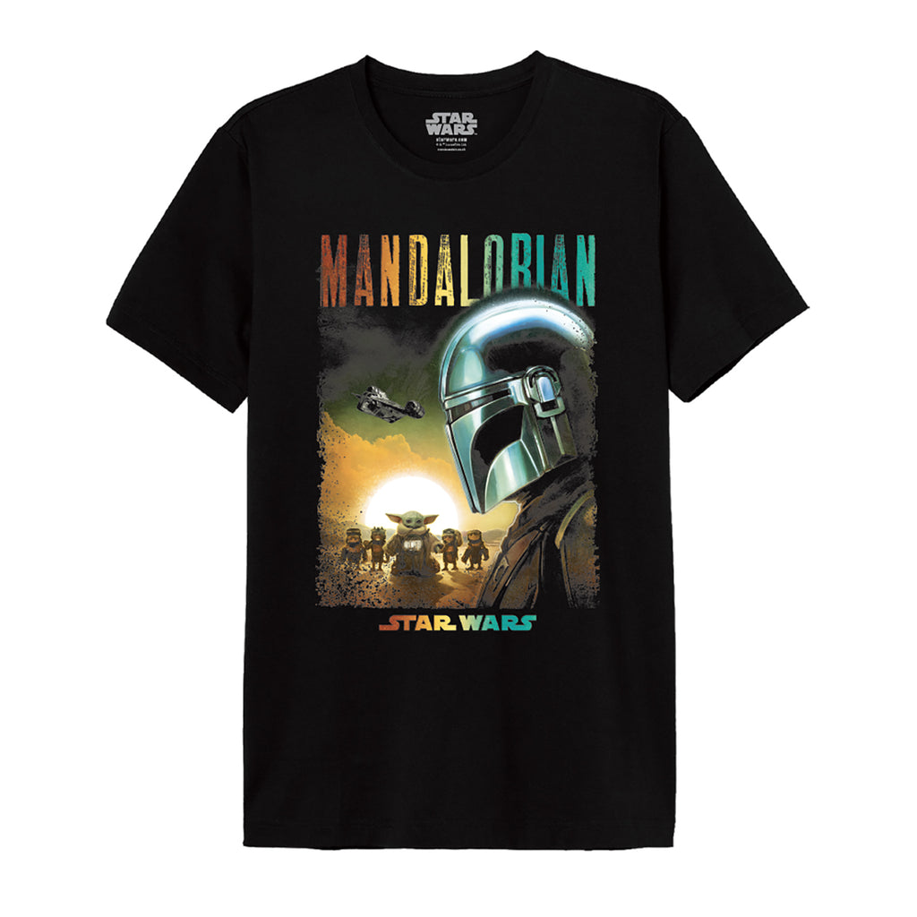 Immagine del prodotto T-shirt poster Mando e Grogu nera - Star Wars The Mandalorian