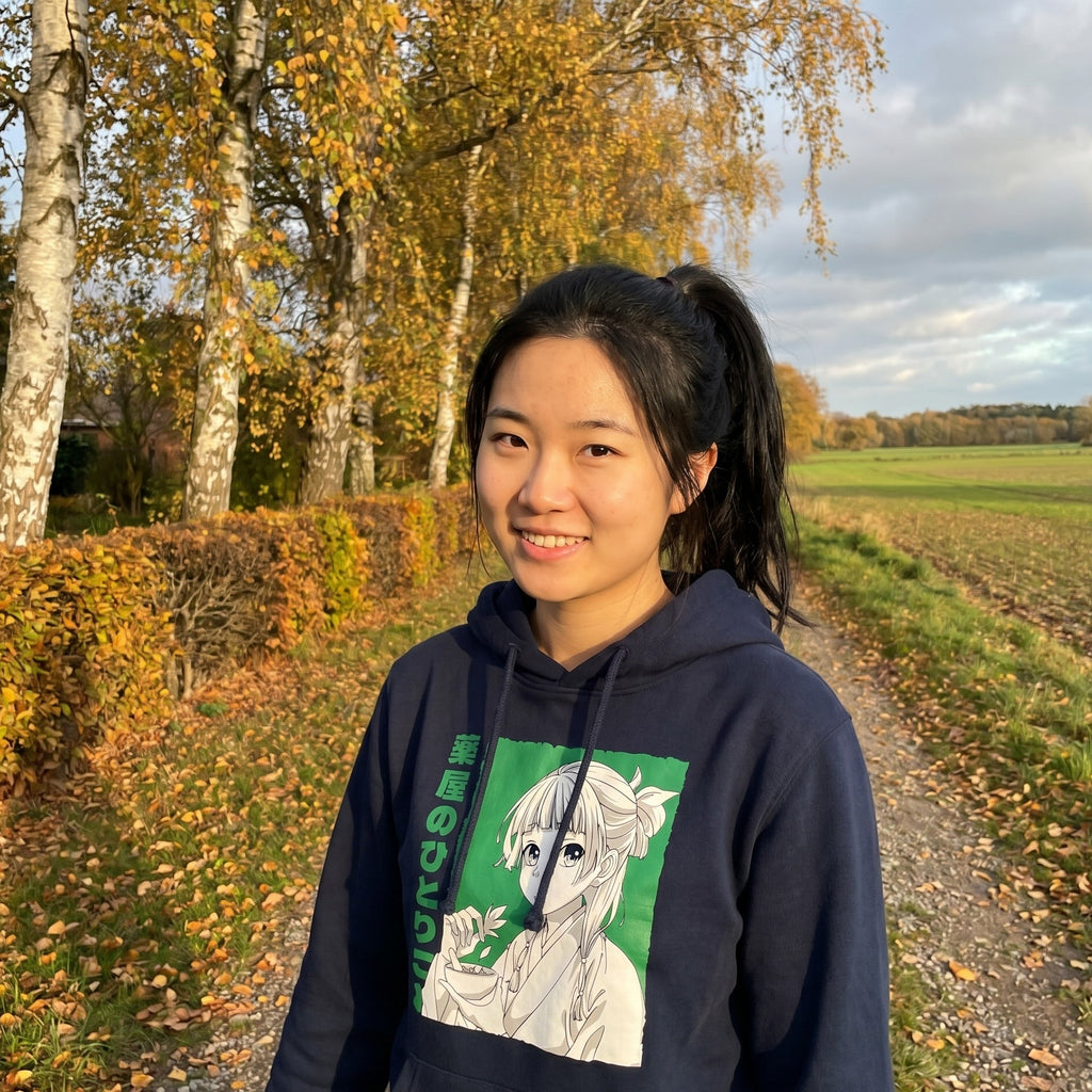 Image produit Sweat à capuche Maomao bleu pour les fans des Carnets de l’Apothicaire