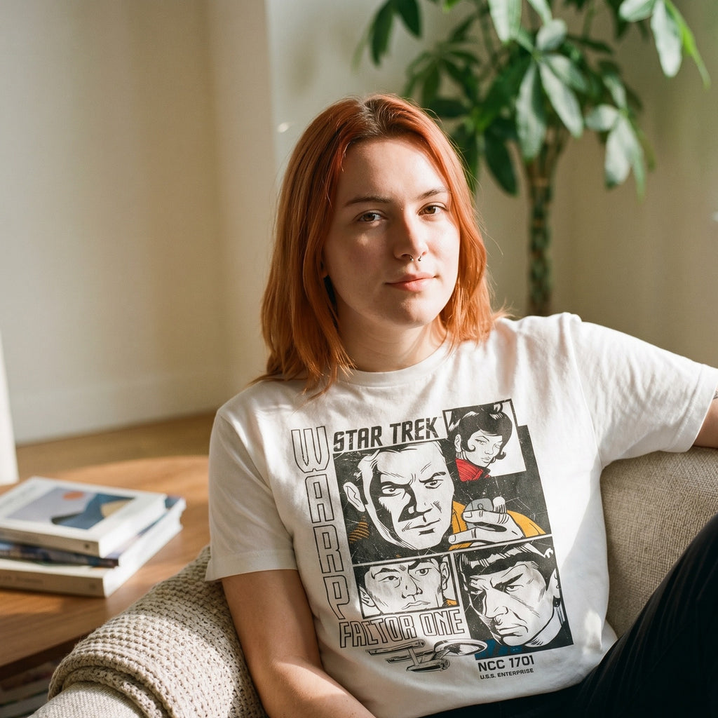 Immagine del prodotto Star Trek - T-Shirt retrò Warp 1 bianca