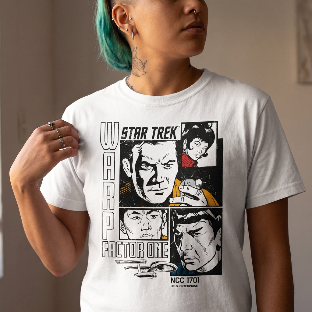 Immagine del prodotto Star Trek - T-Shirt retrò Warp 1 bianca