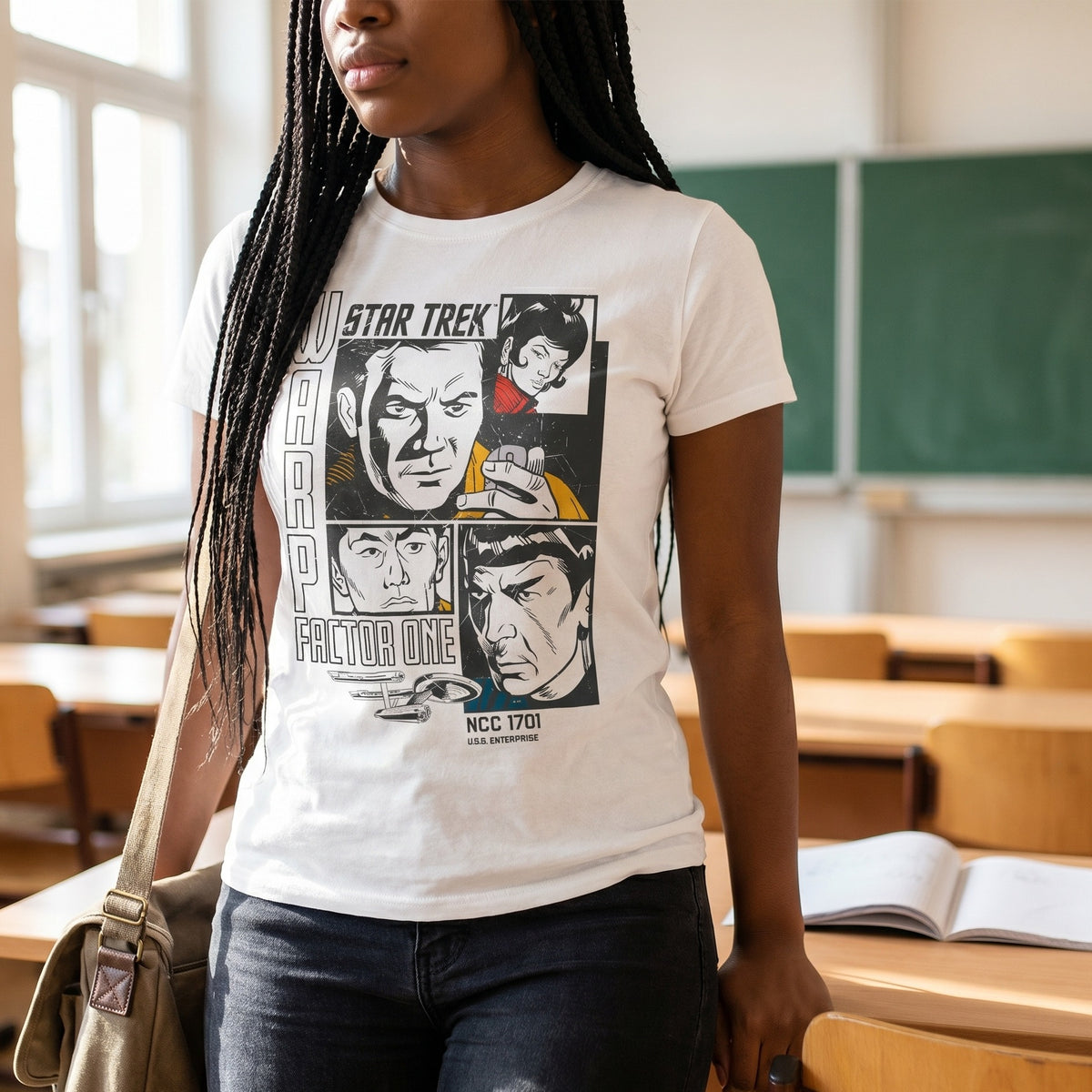 Immagine del prodotto Star Trek - T-Shirt retrò Warp 1 bianca