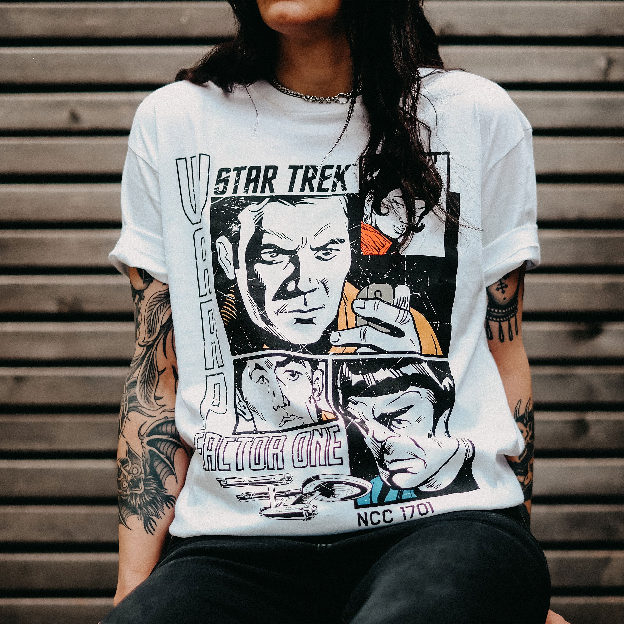 Immagine del prodotto Star Trek - T-Shirt retrò Warp 1 bianca