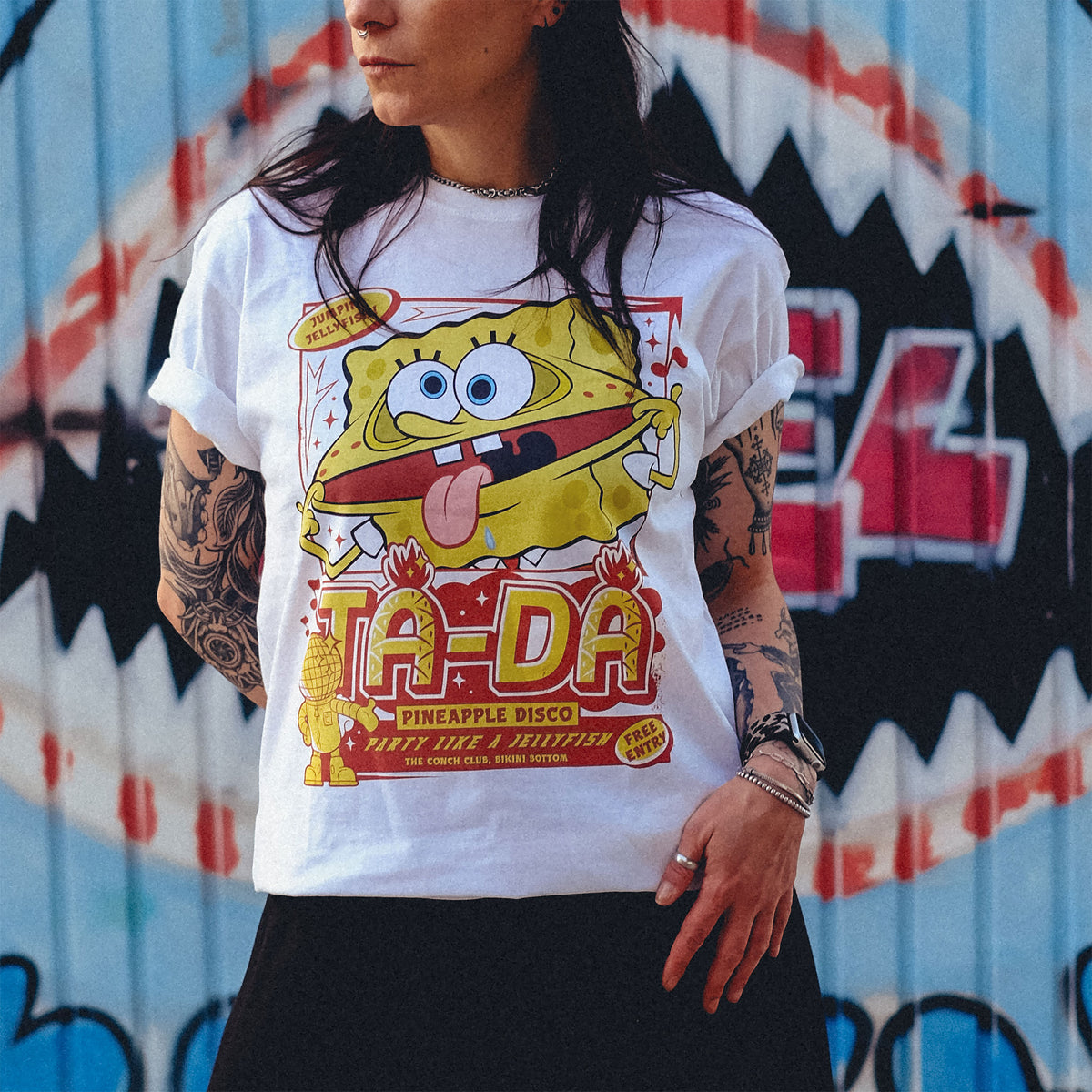Image produit Bob l’Éponge - Party Like a Jellyfish T-shirt blanc