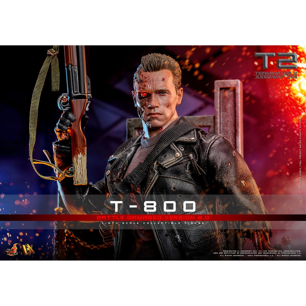 Produktbild Terminator 2 Movie Masterpiece Actionfigur 1/6 T-800 Battle Damaged Version 2.0 32 cm