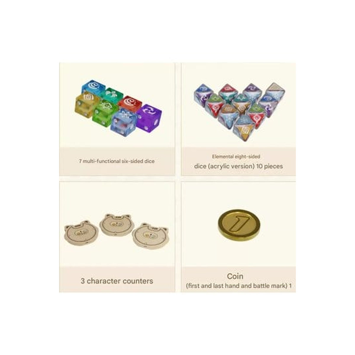 Immagine del prodotto Genshin Impact Gioco di carte collezionabili - Set accessori e dadi *Versione cinese*