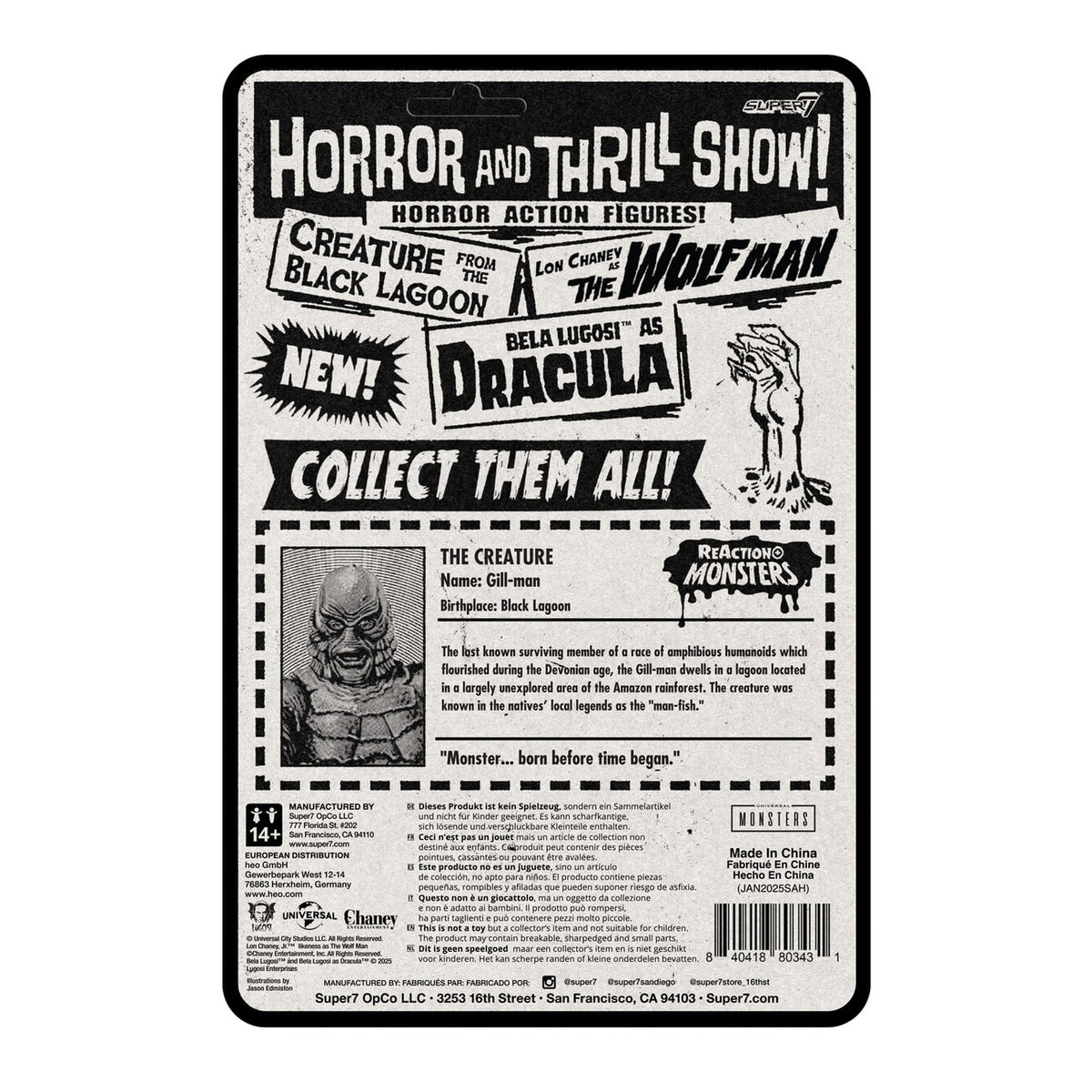 Immagine del prodotto Universal Monsters Action figure ReAction+ Wave 1 Creature from the Black Lagoon 10 cm