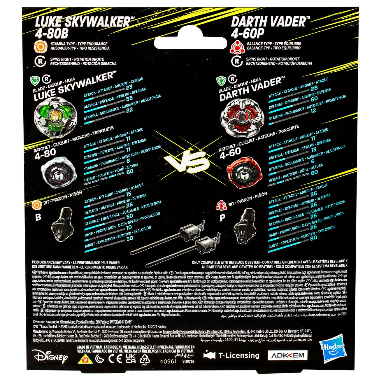 Image produit Collab Beyblade X et Star Wars Luke Skywalker 4-80B vs Dark Vador 4-60B
