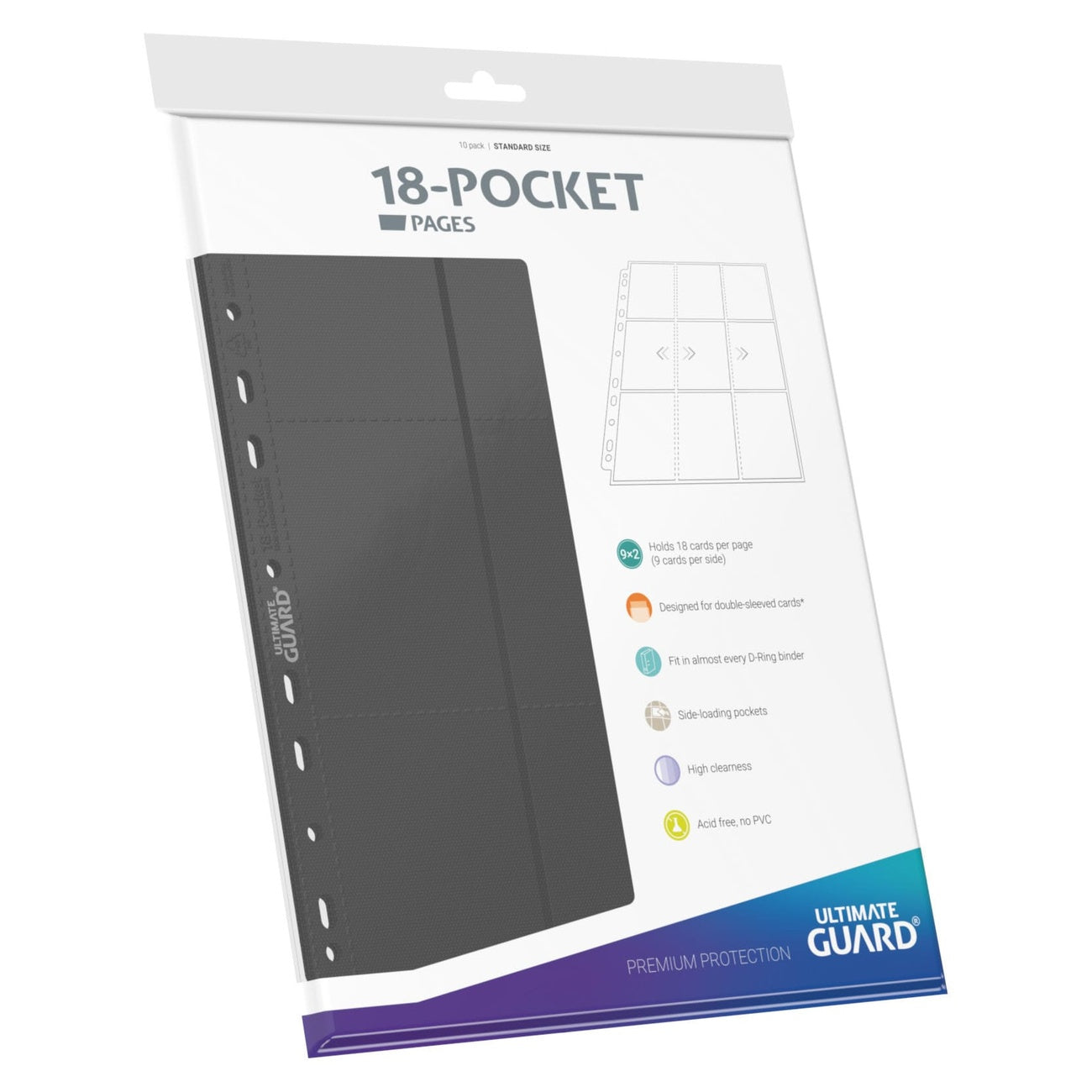 Produktbild Ultimate Guard 18-Pocket Pages Side-Loading (10) - Grey