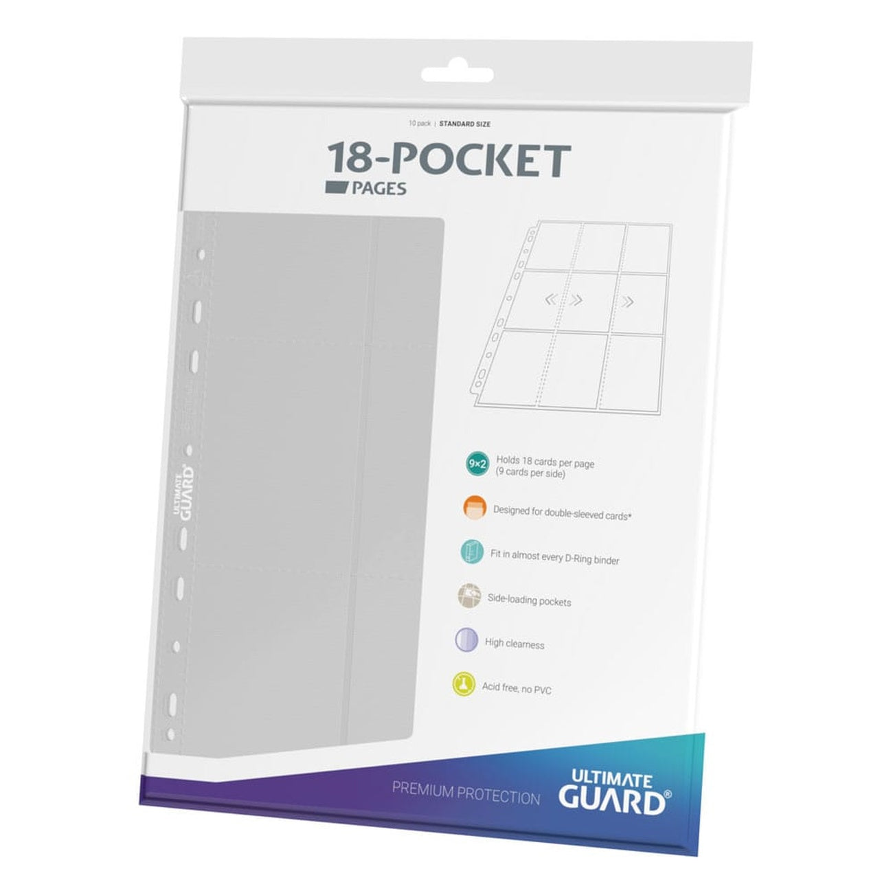 Image produit Ultimate Guard Feuilles 18 Poches à Insertion Latérale (10) - Blanc