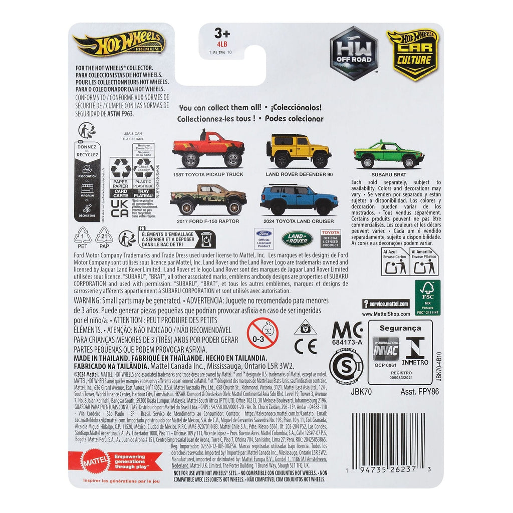 Produktbild Hot Wheels Premium Car Culture Diecast Modellauto 1/64 2017 Ford F-150 Raptor
