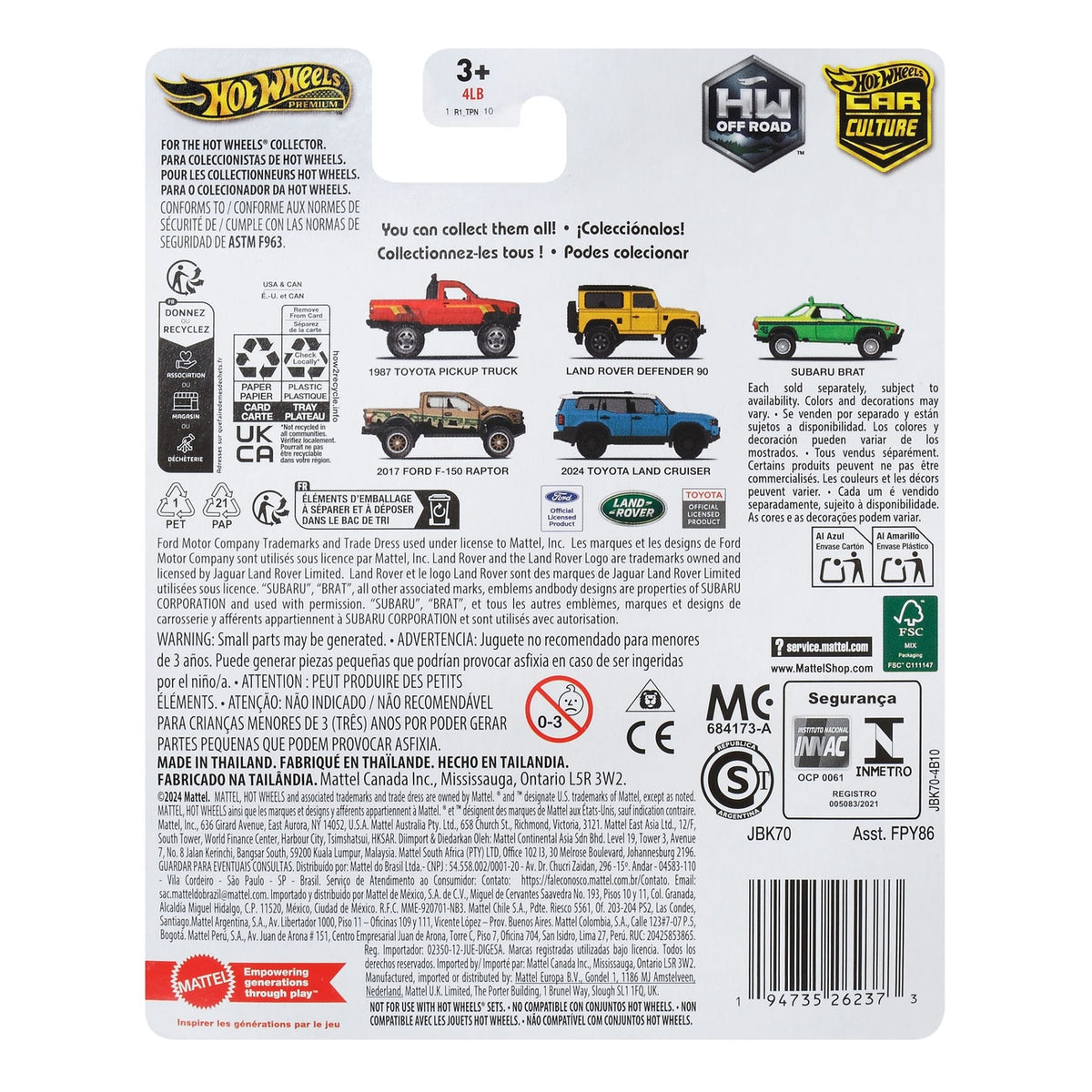 Produktbild Hot Wheels Premium Car Culture Diecast Modellauto 1/64 2017 Ford F-150 Raptor