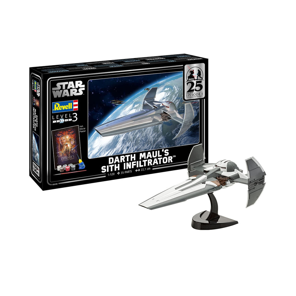 Immagine del prodotto Star Wars Episodio I set regalo modellino 1/120 Sith Infiltrator di Darth Maul 22 cm