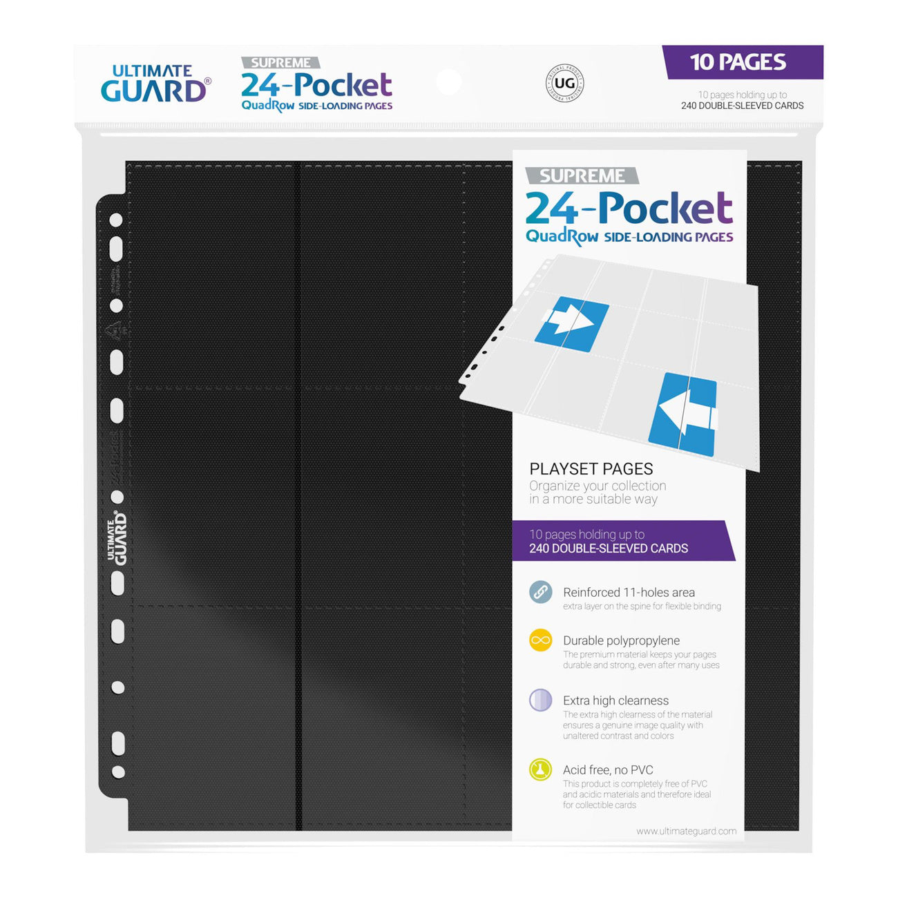 Image produit Ultimate Guard Pages QuadRow 24 Poches à Chargement Latéral (10) - Noir