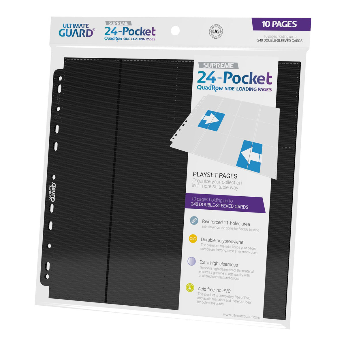Image produit Ultimate Guard Pages QuadRow 24 Poches à Chargement Latéral (10) - Noir