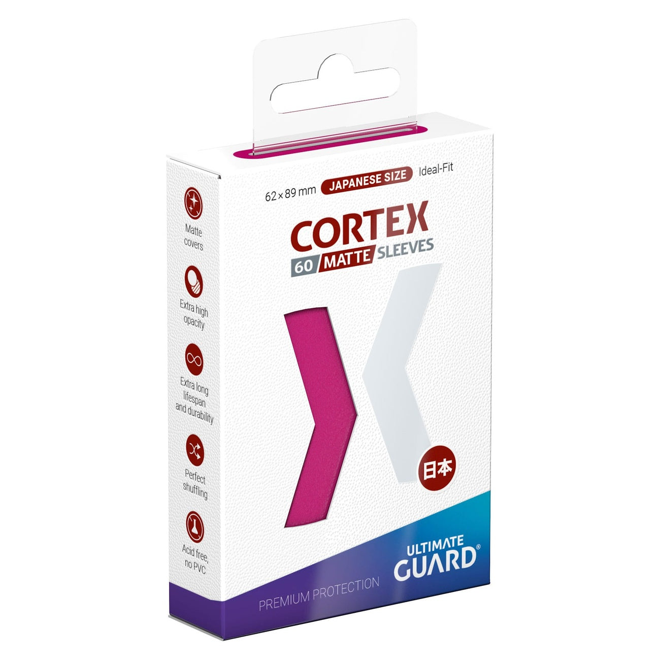 Image produit Ultimate Guard Cortex Sleeves Mat Japanese Size (60) - Rose
