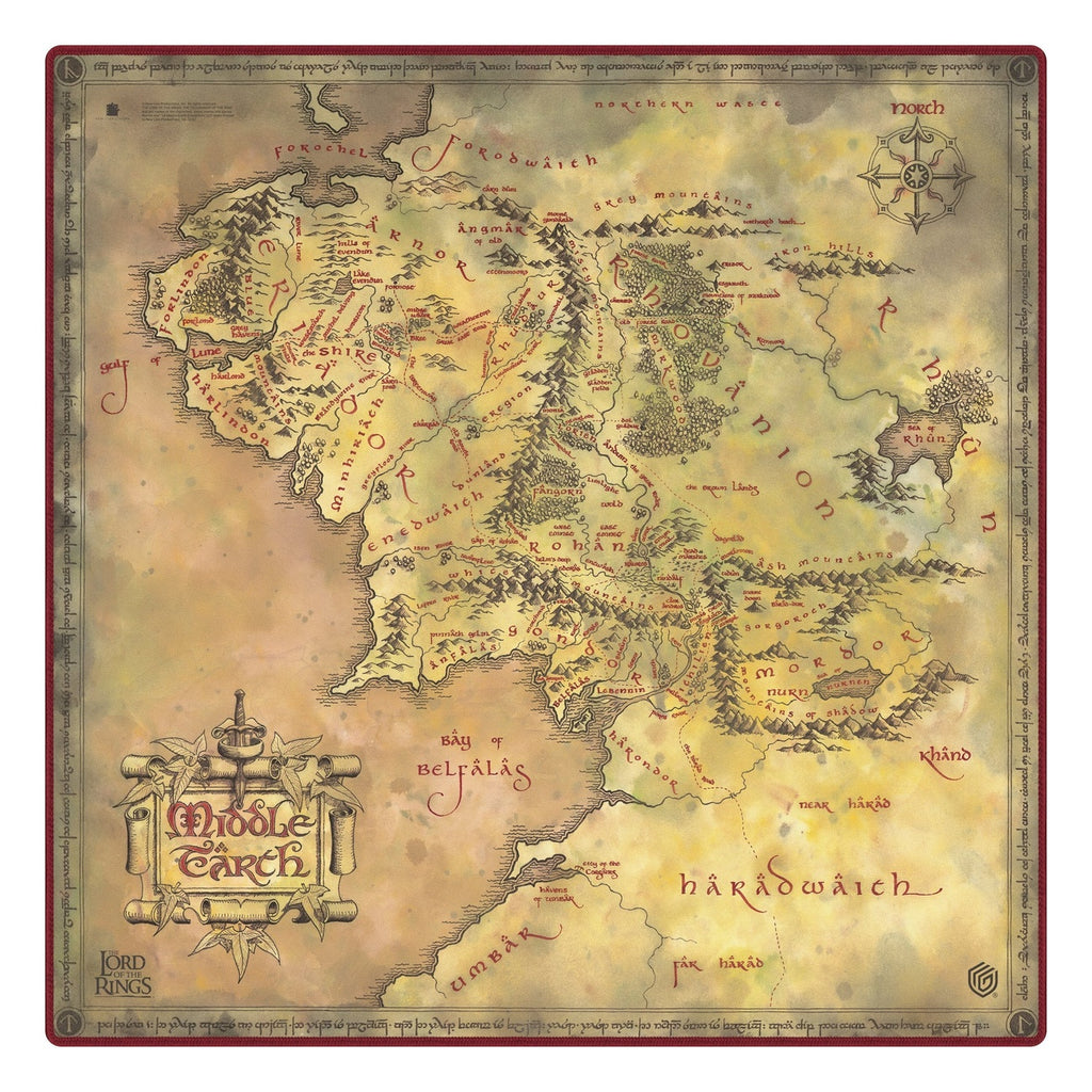 Image produit Ultimate Guard Tapis de jeu Oversized 61 x 61 cm Le Seigneur des Anneaux™ « Lieux de la Terre du Milieu »