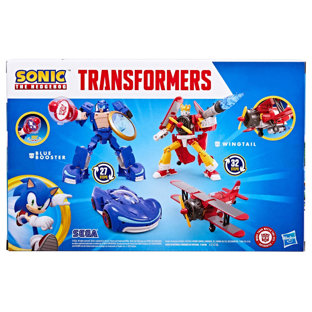 Image produit Sonic the Hedgehog x Transformers Pack de 2 figurines Wingtail & Blue Booster 13 cm