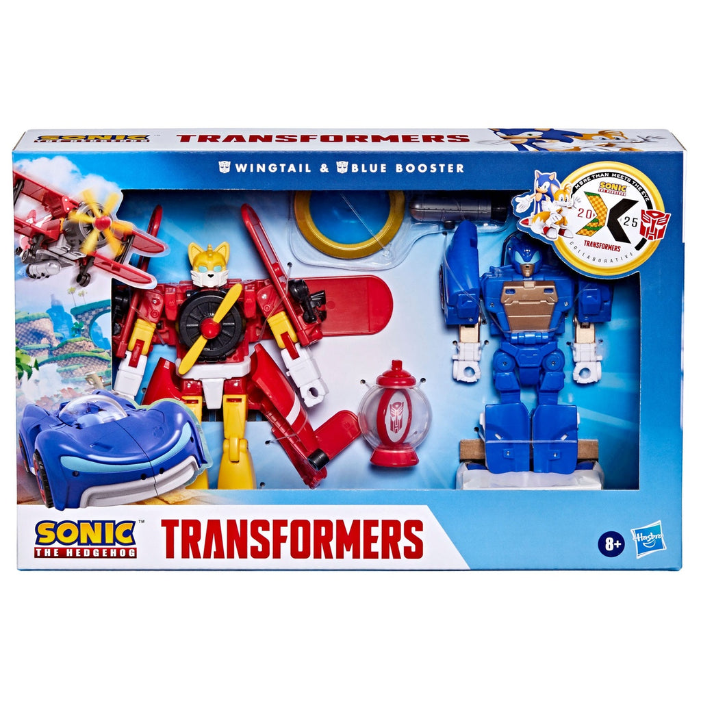 Image produit Sonic the Hedgehog x Transformers Pack de 2 figurines Wingtail & Blue Booster 13 cm