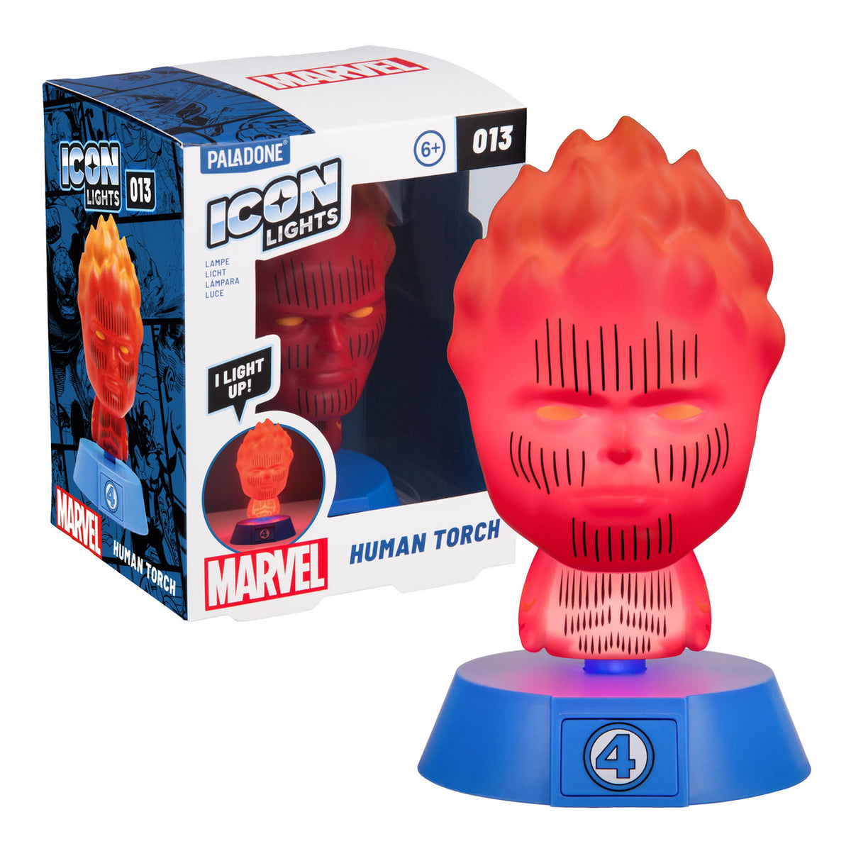 Produktbild Fantastic Four Icons Leuchte Human Torch 11 cm