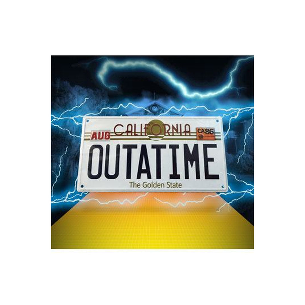 Image produit Retour vers le futur Plaque métallique Outatime Plaque d'immatriculation DeLorean