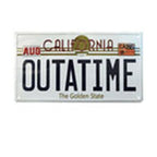 Image produit Retour vers le futur Plaque métallique Outatime Plaque d'immatriculation DeLorean