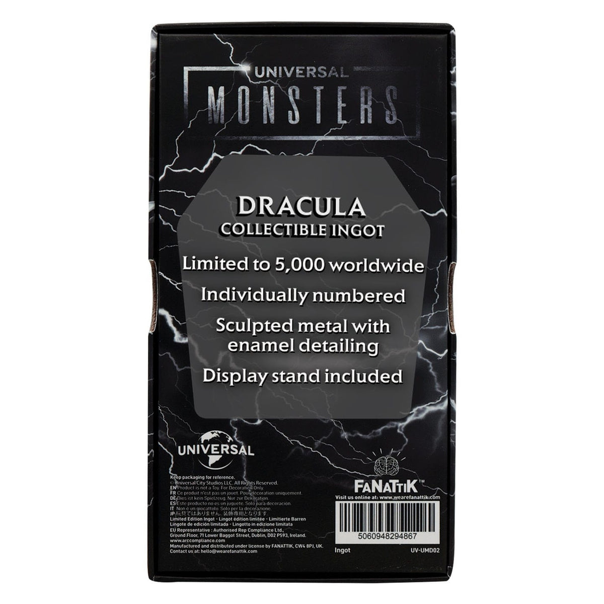 Immagine del prodotto Universal Monsters Lingotto in metallo Dracula Edizione Limitata