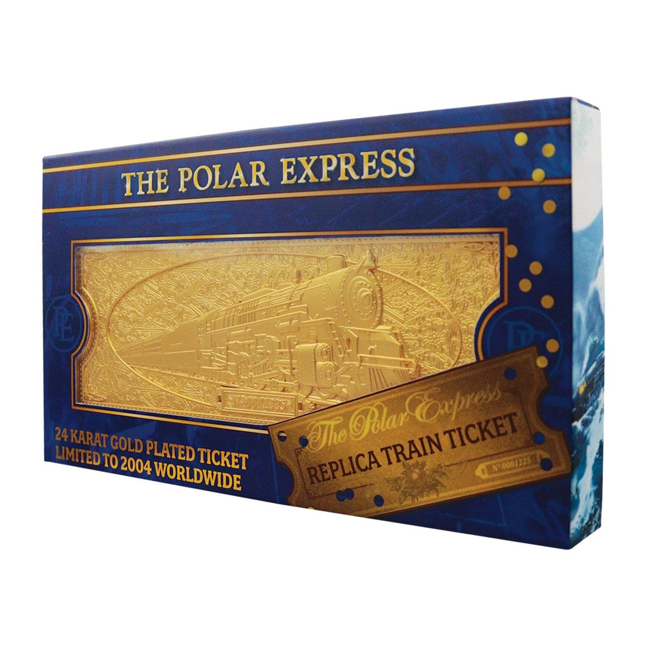 Image produit Le Pôle Express Billet de train réplique plaqué or 24 carats Édition limitée