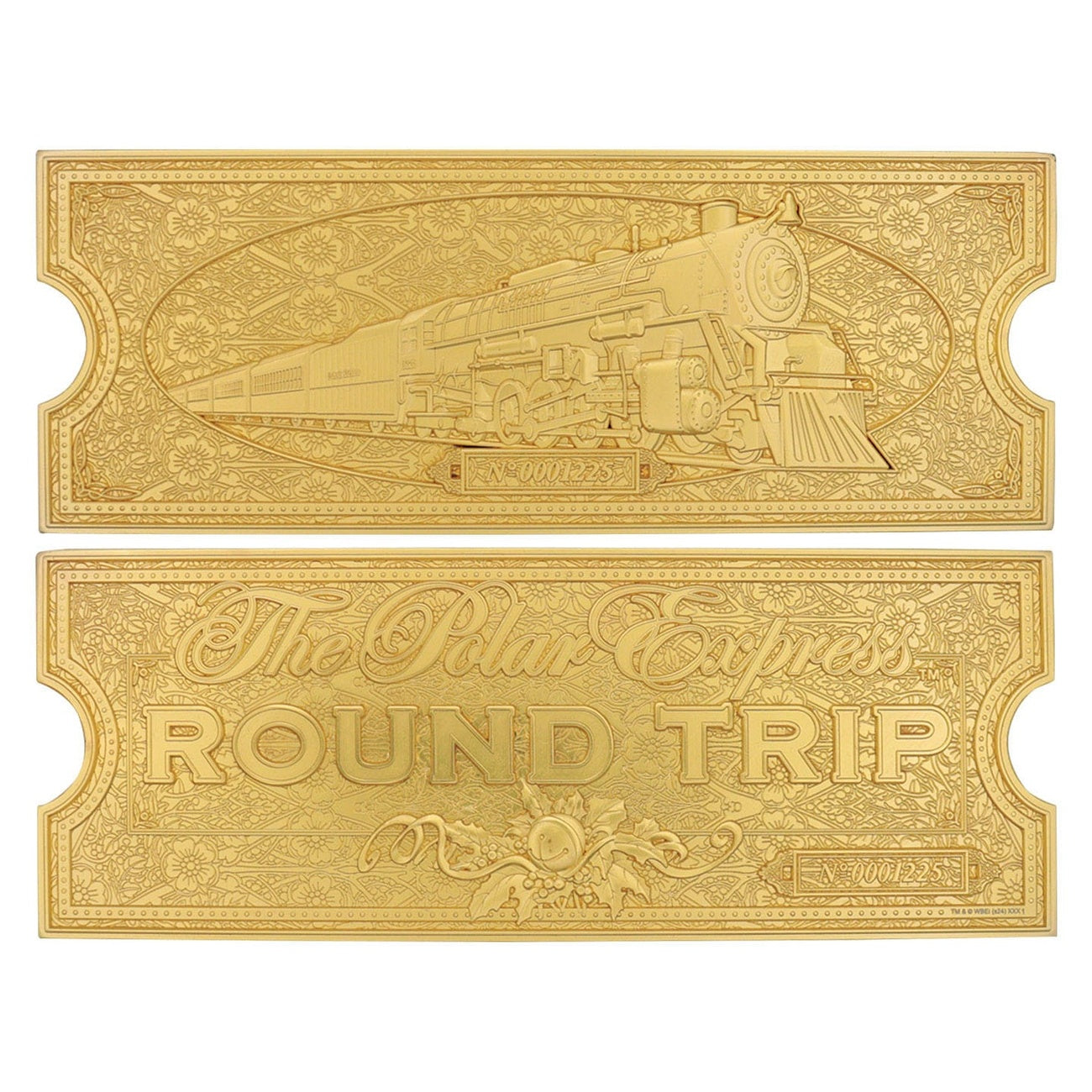 Image produit Le Pôle Express Billet de train réplique plaqué or 24 carats Édition limitée