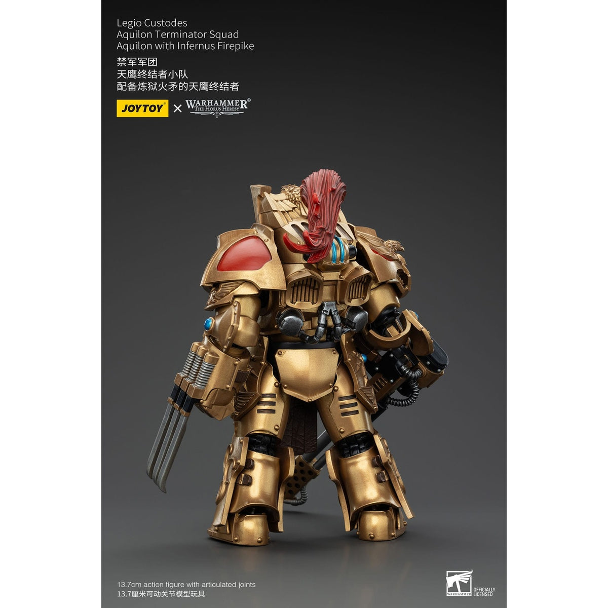 Immagine del prodotto Warhammer The Horus Heresy Action figure 1/18 Legio Custodes Aquilon Terminator Squad Aquilon con Infernus Firepike 14 cm