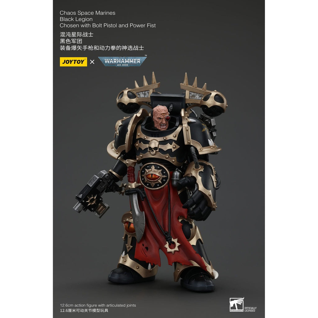 Produktbild Warhammer 40k Actionfigur Chaos Space Marines Black Legion Chosen with Bolt Pistol and Power Fist 20 cm