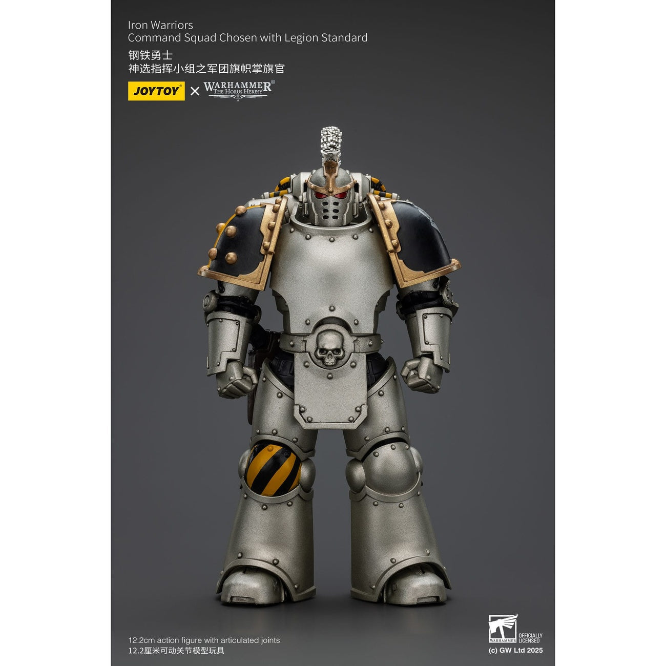Image produit Warhammer The Horus Heresy Figurine articulée 1/18 Iron Warriors Command Squad Chosen avec Legion Standard 12 cm