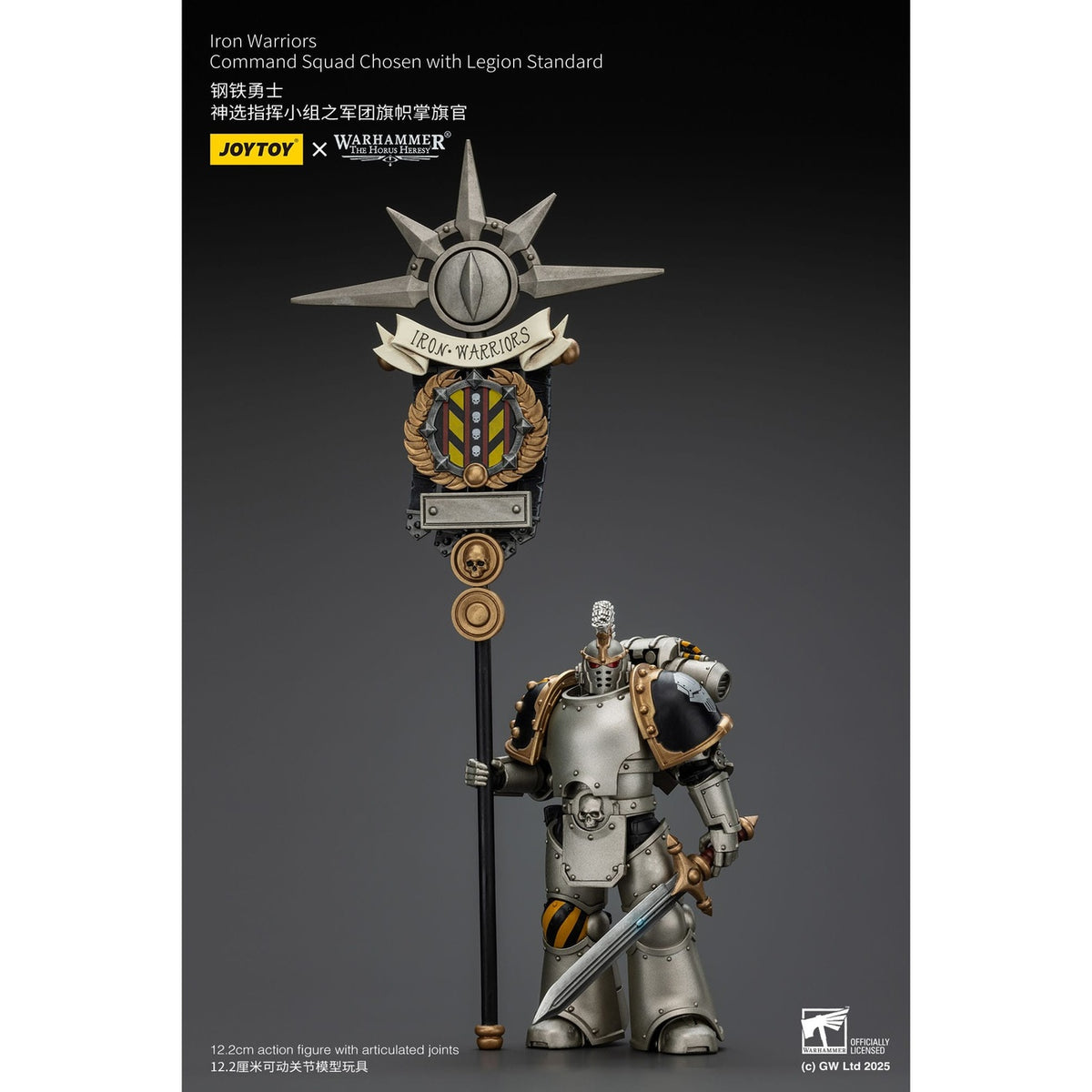 Image produit Warhammer The Horus Heresy Figurine articulée 1/18 Iron Warriors Command Squad Chosen avec Legion Standard 12 cm