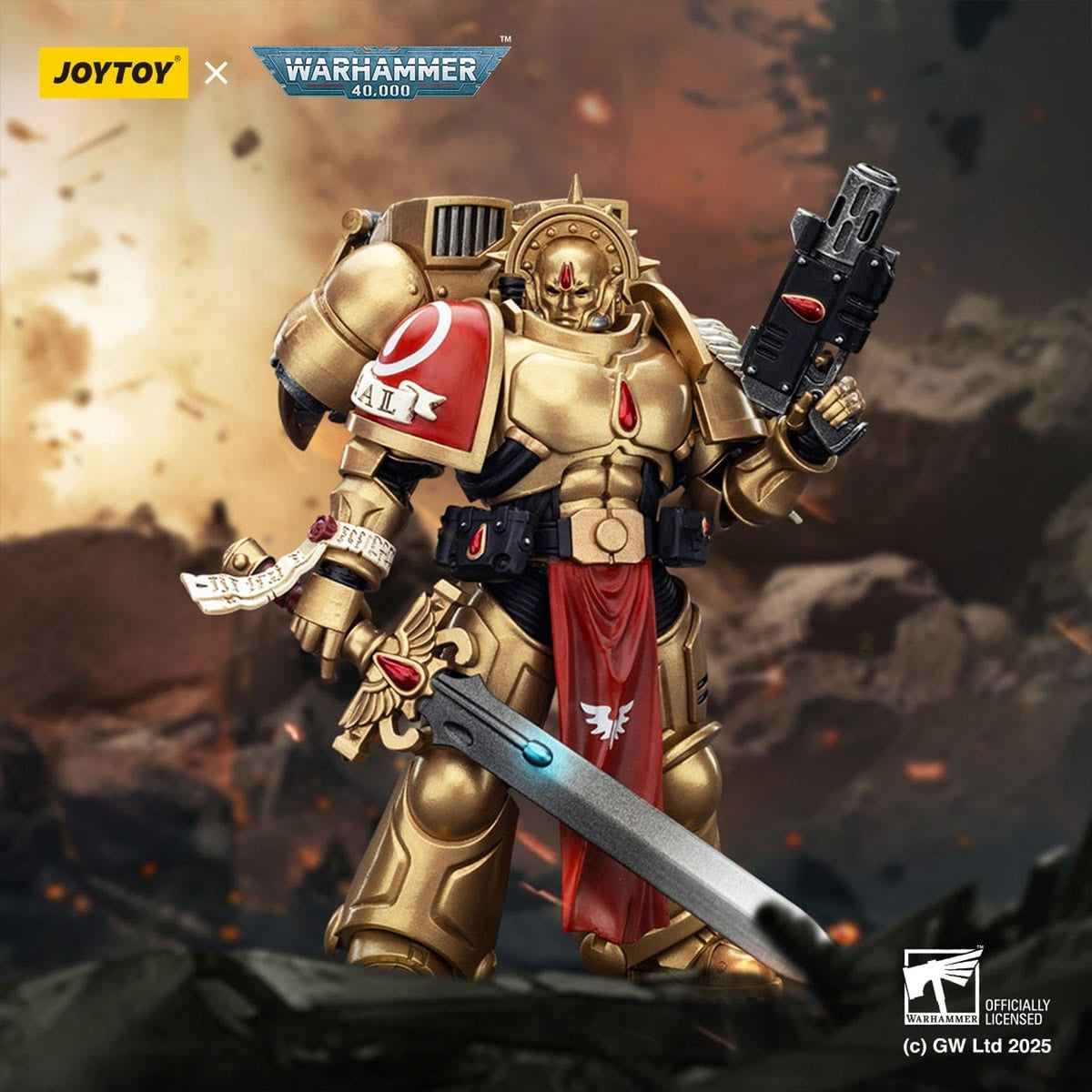 Produktbild Warhammer 40,000: Combat Patrol Blood Angels Actionfigur Sanguinary Guard 1 with Inferno Pistol and Encarmine Blade 20 c