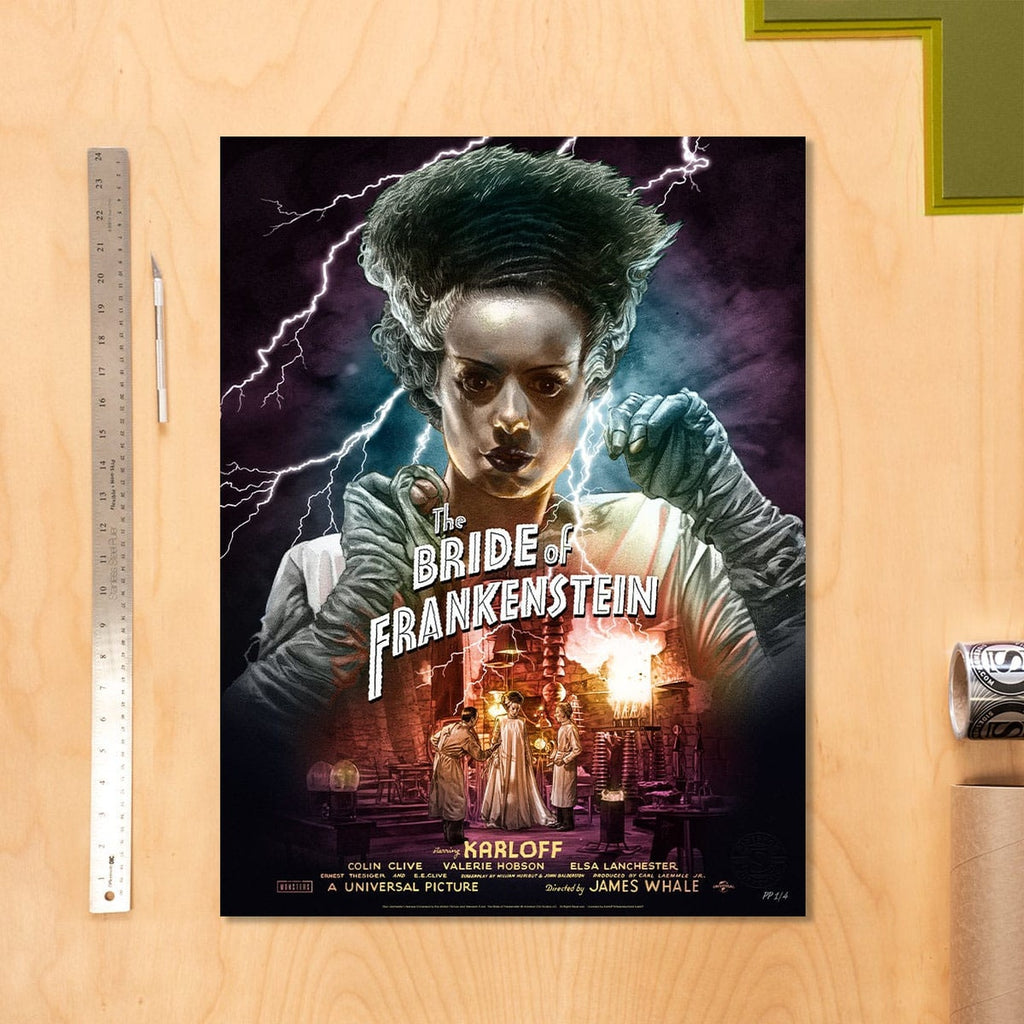 Image produit La Fiancée de Frankenstein – Affiche d’art (Color Variant) par Ruiz Burgos 61 x 46 cm – non encadrée