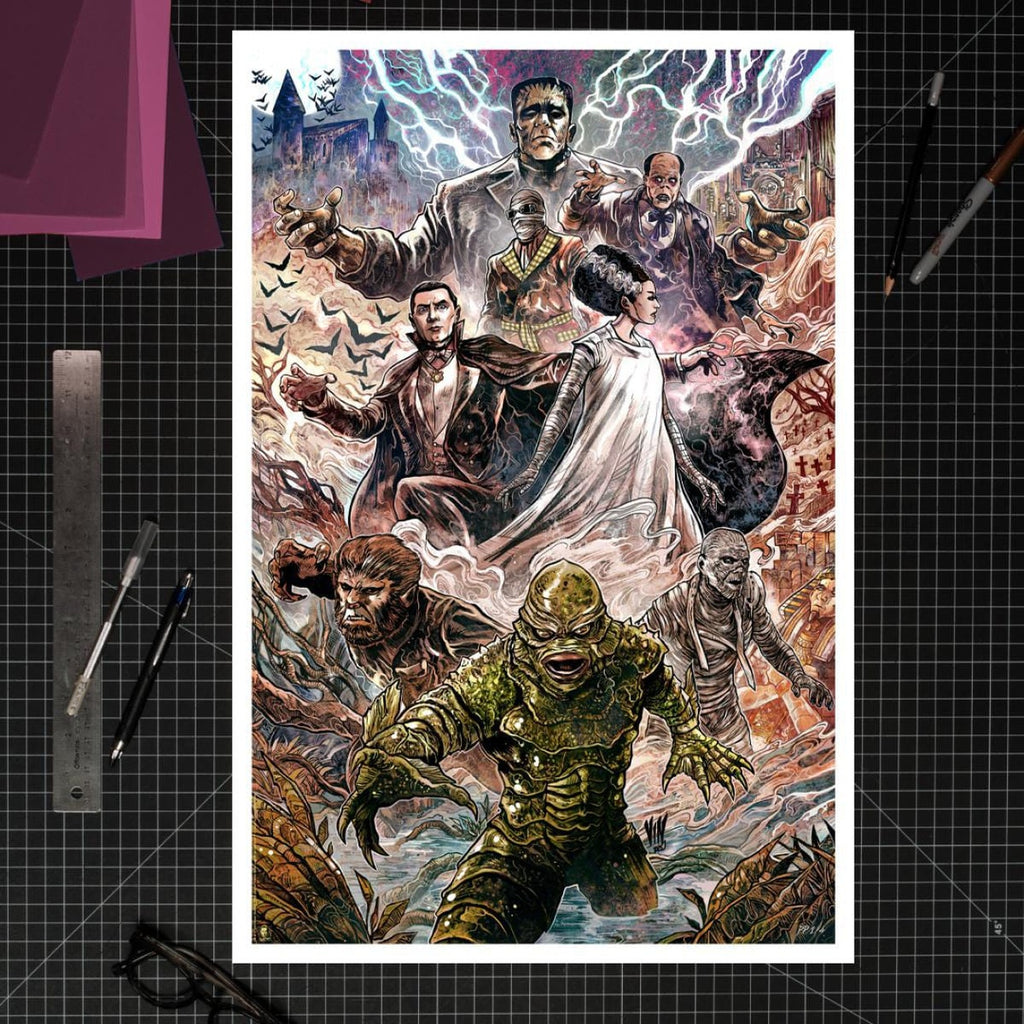Image produit Universal Monsters Affiche d'art Universal Monsters par Vincenzo Riccardi 61 x 41 cm - non encadrée