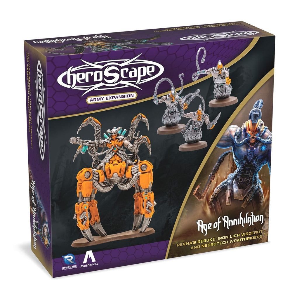 Product image Heroscape Expansion Revna's Rebuke: Iron Lich Viscerot and Necrotech Wraithriders Army *English Version*