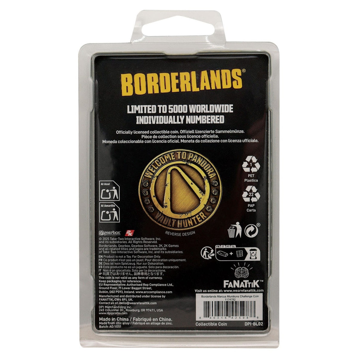 Product image Borderlands Collectible Coin Marcus Munitions Limited Edition