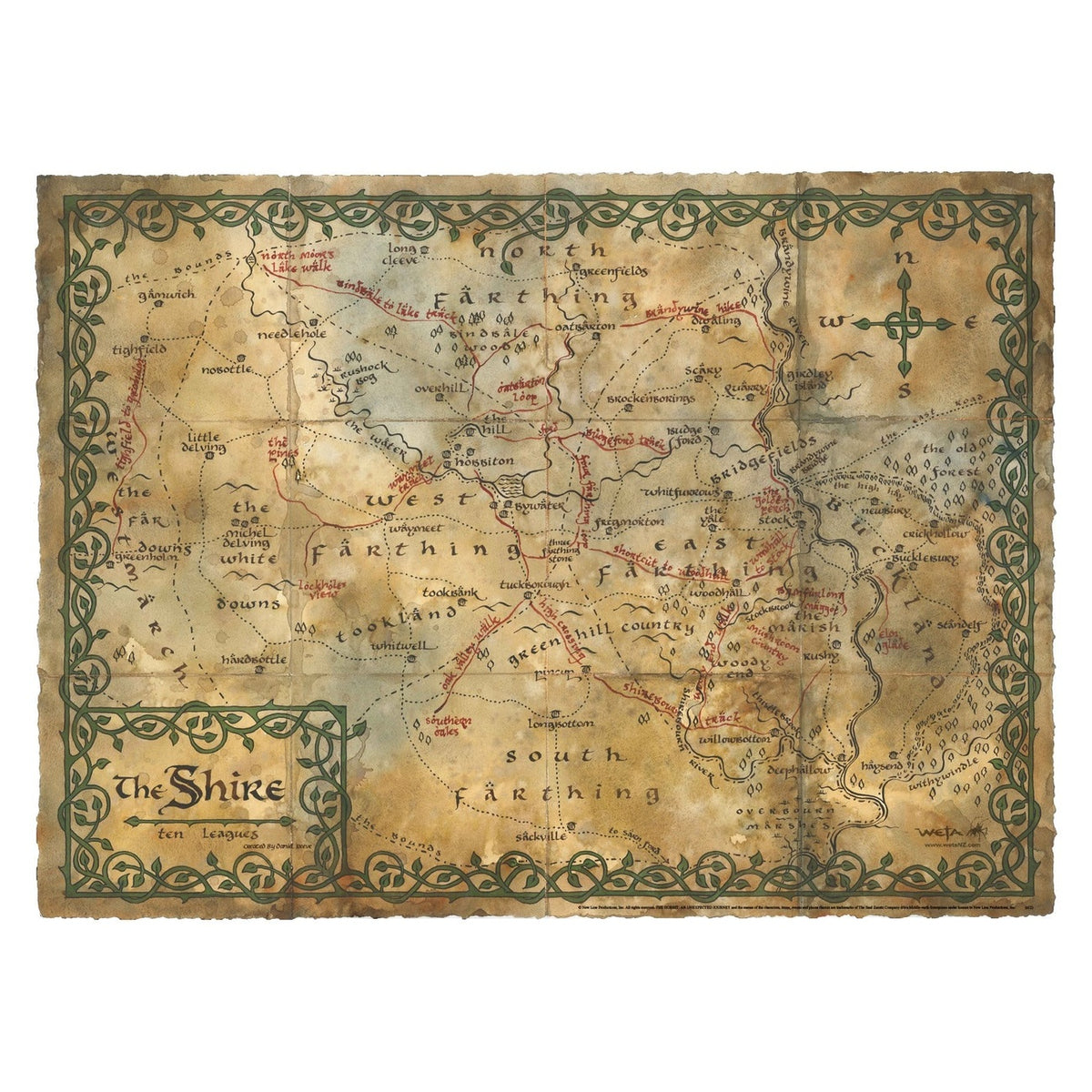 Immagine del prodotto Lo Hobbit stampa d’arte Map of the Shire 74 x 54 cm