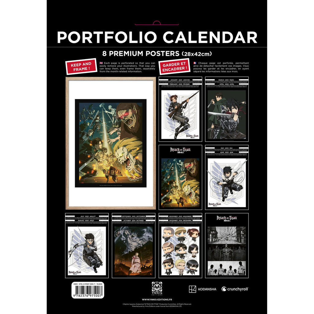 Image produit Attack on Titan Calendrier Portfolio 2025 *Version anglaise*