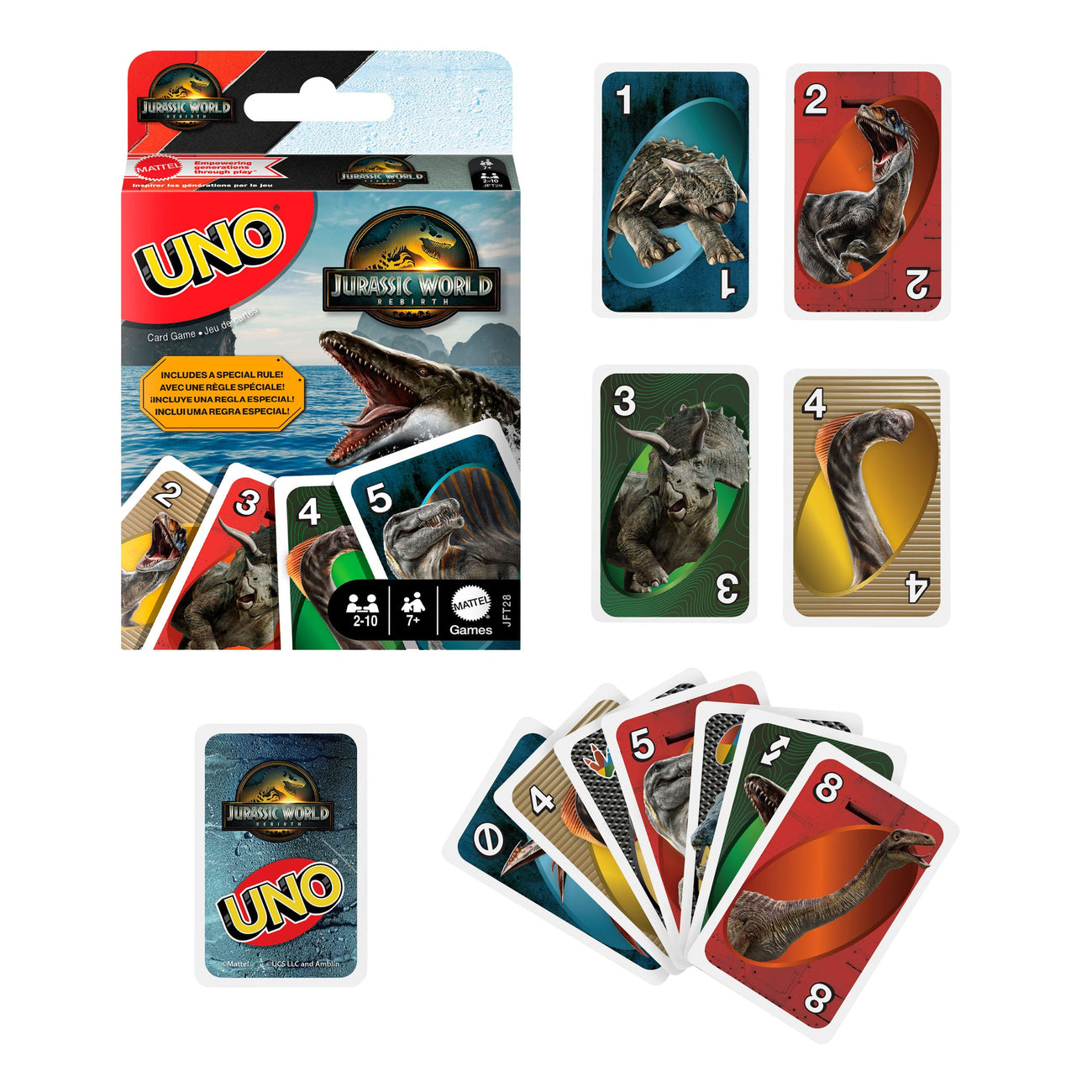 Produktbild Jurassic World: Die Wiedergeburt UNO Kartenspiel