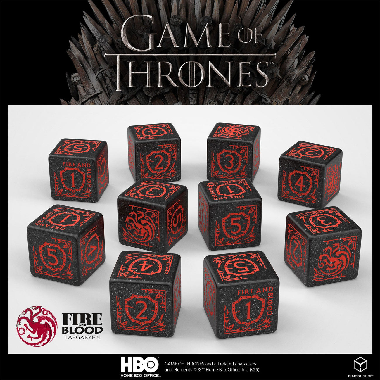 Produktbild Game of Thrones Würfel Set Targaryen 10xD6 (10)