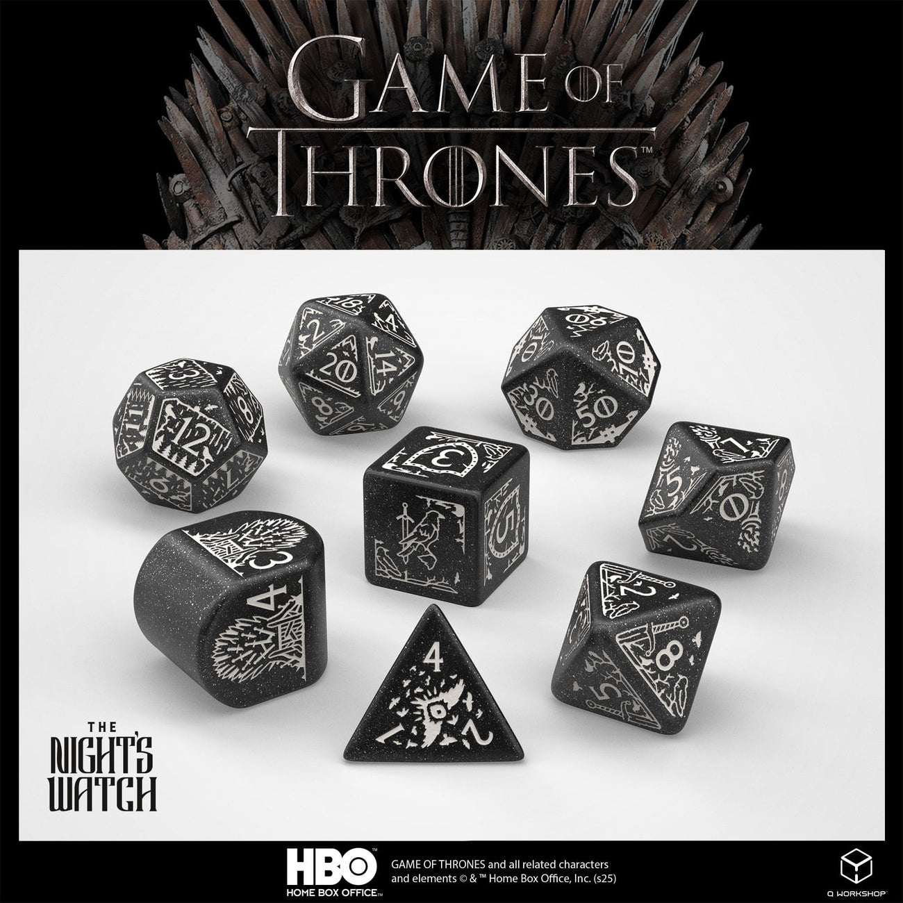 Produktbild Game of Thrones Würfel Set Night's Watch (8)